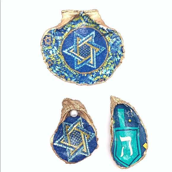 Jewish Shell Ring or Trinket Dish, Jewish Decor - Picture 2 of 5